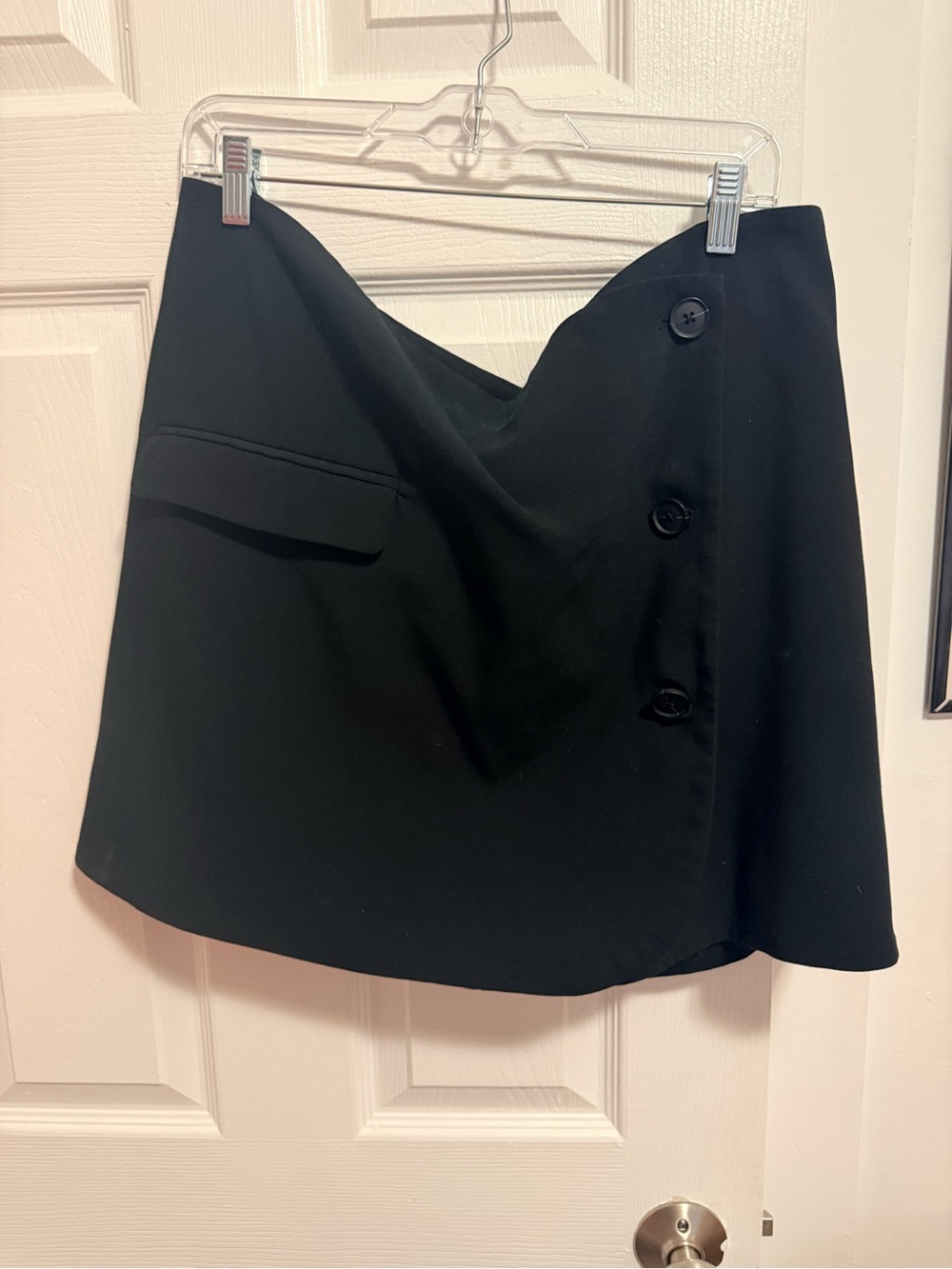 a new day Black Mini Skirt with Side Buttons